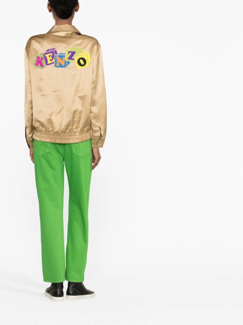 Kenzo Reversible Jacket With Striking Floral Boke Pattern In Purple