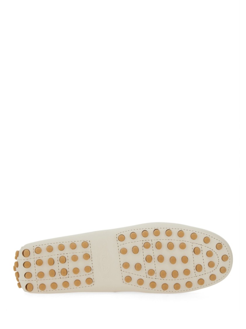 Tod's Leather Moccasin Rubber In Grey