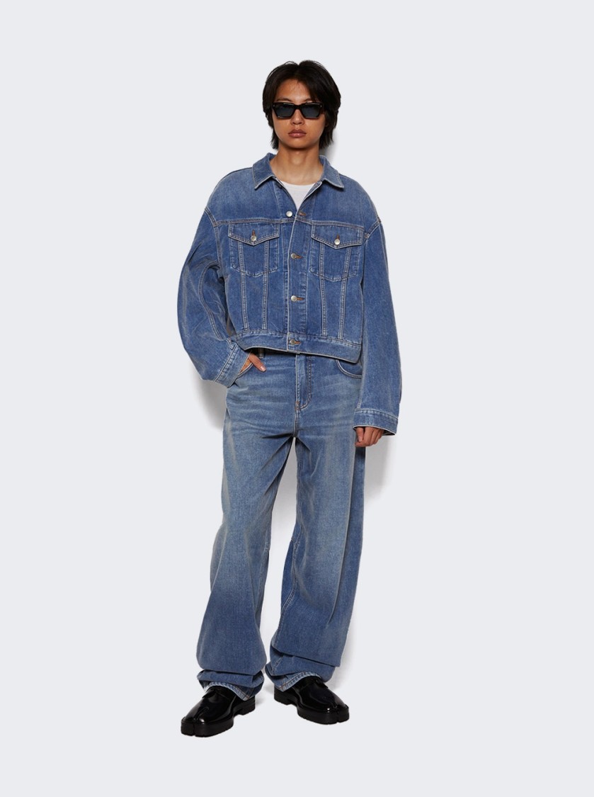 Shop Alexander Wang Brushed Denim Jean Washed Light Blue