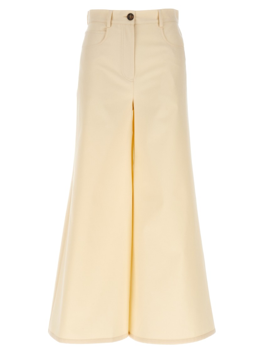 Rochas Wide Leg Jeans With Front And Back Pockets In Yellow