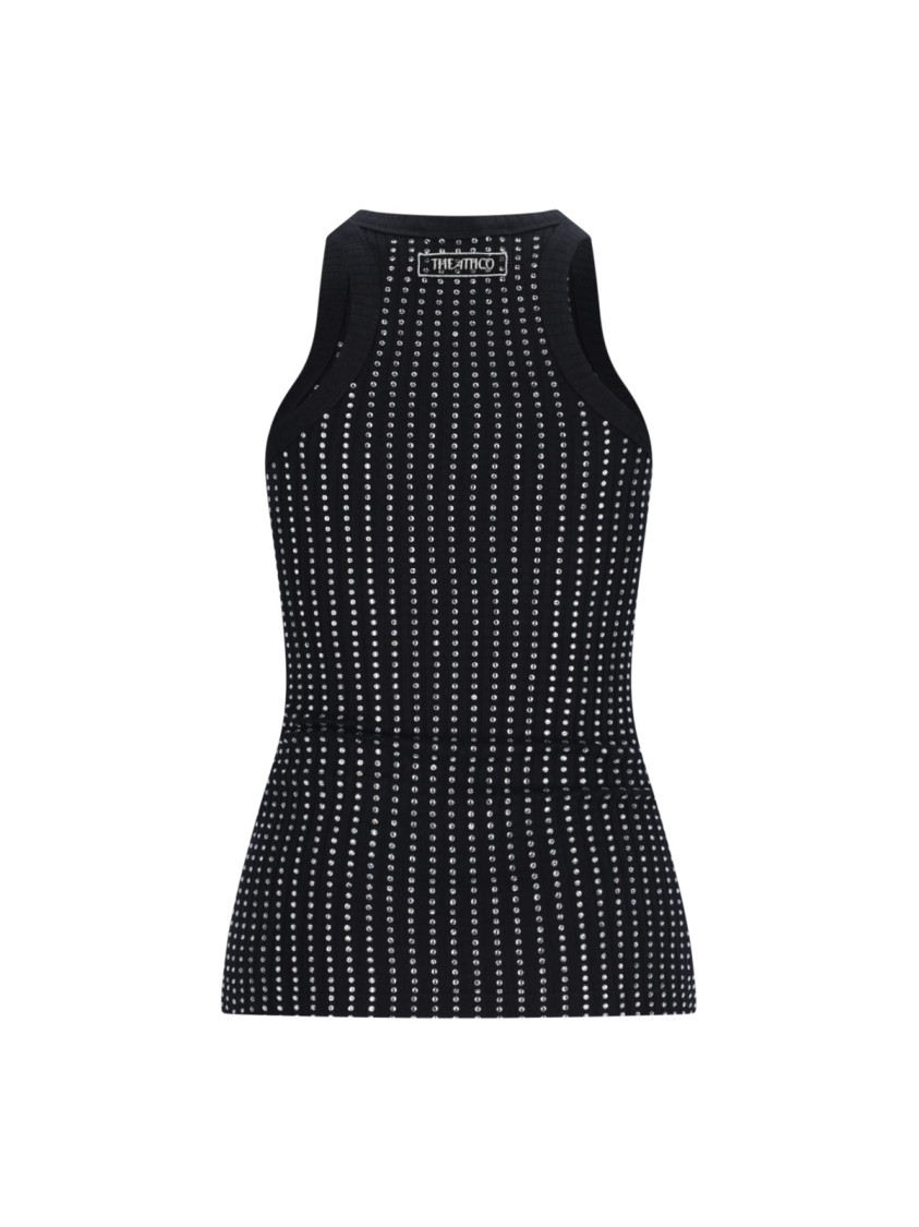 Shop Attico The Crystal Tank Top – Black
