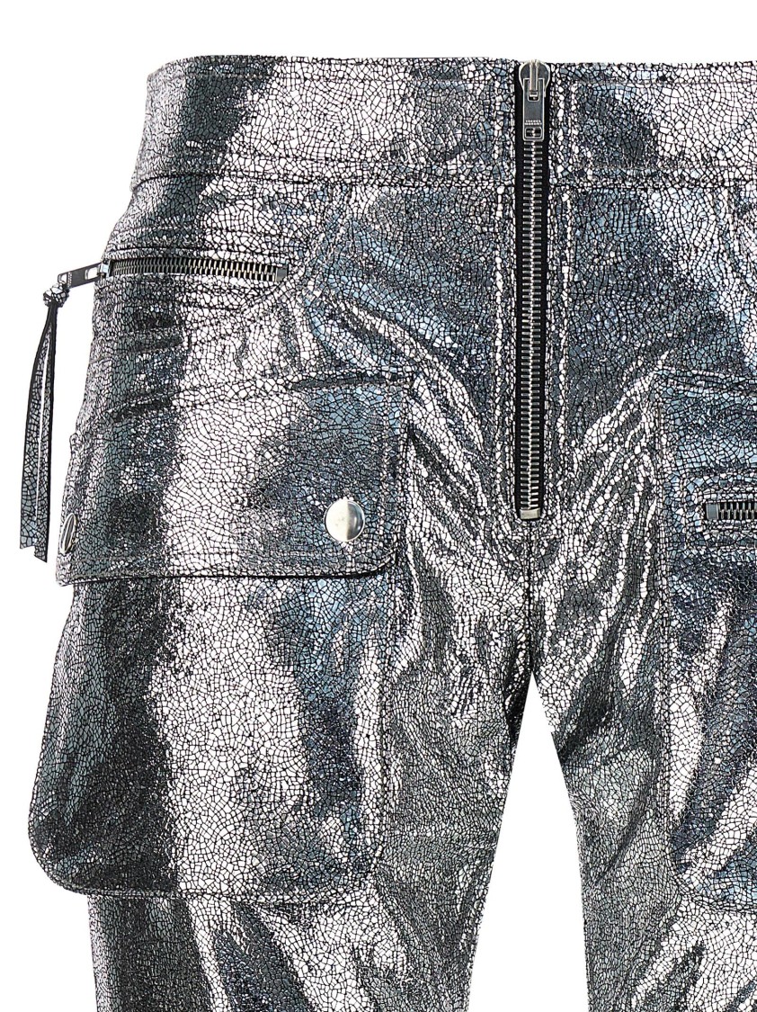 Isabel Marant Trousers Featuring Adjustable Straps And Metallic Finish In Metallic