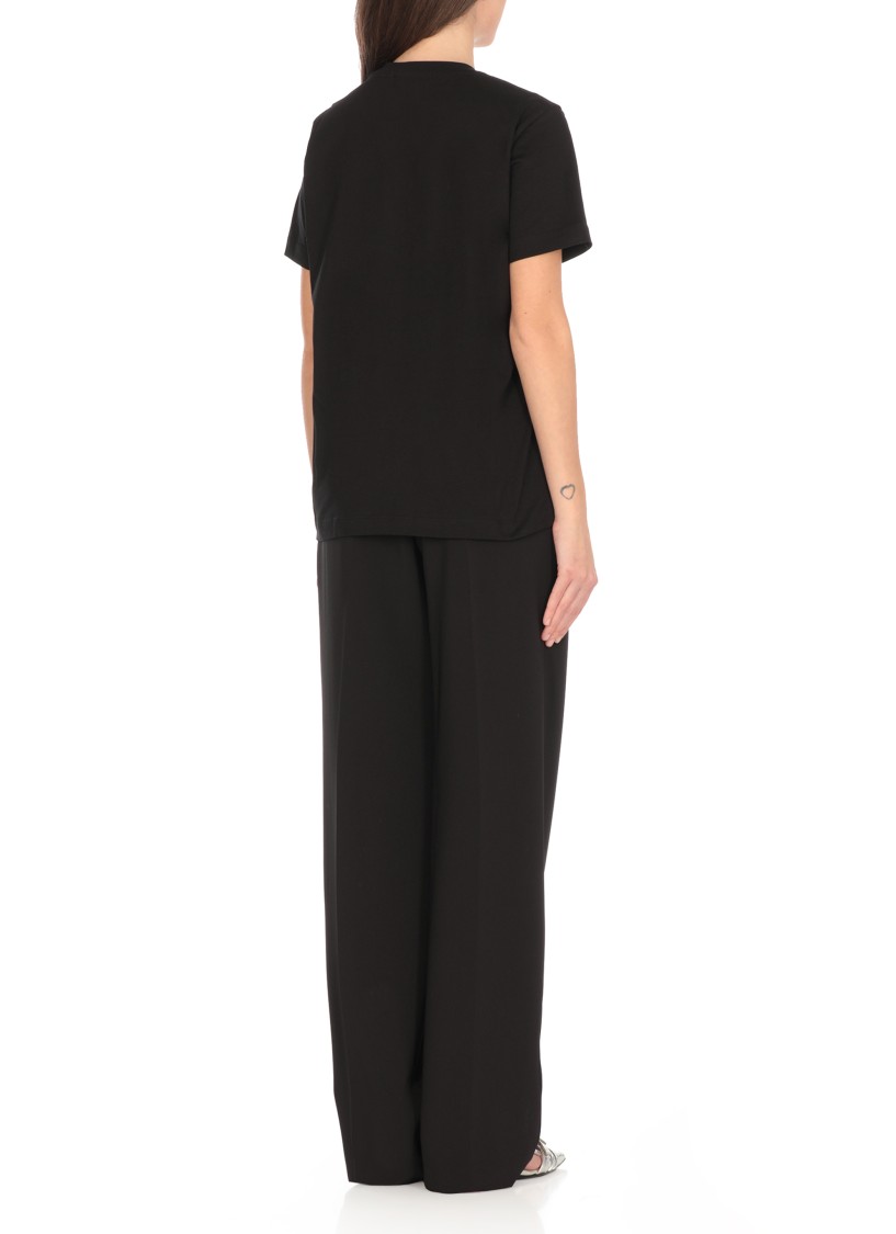 Msgm Black Cotton T-shirt In Black