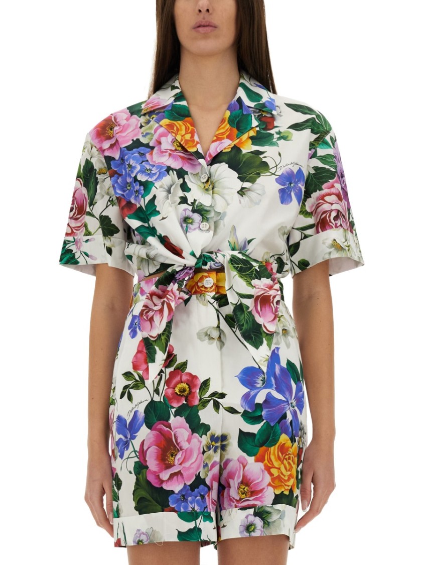 Dolce & Gabbana Shirt With Floral Pattern In Multicolor