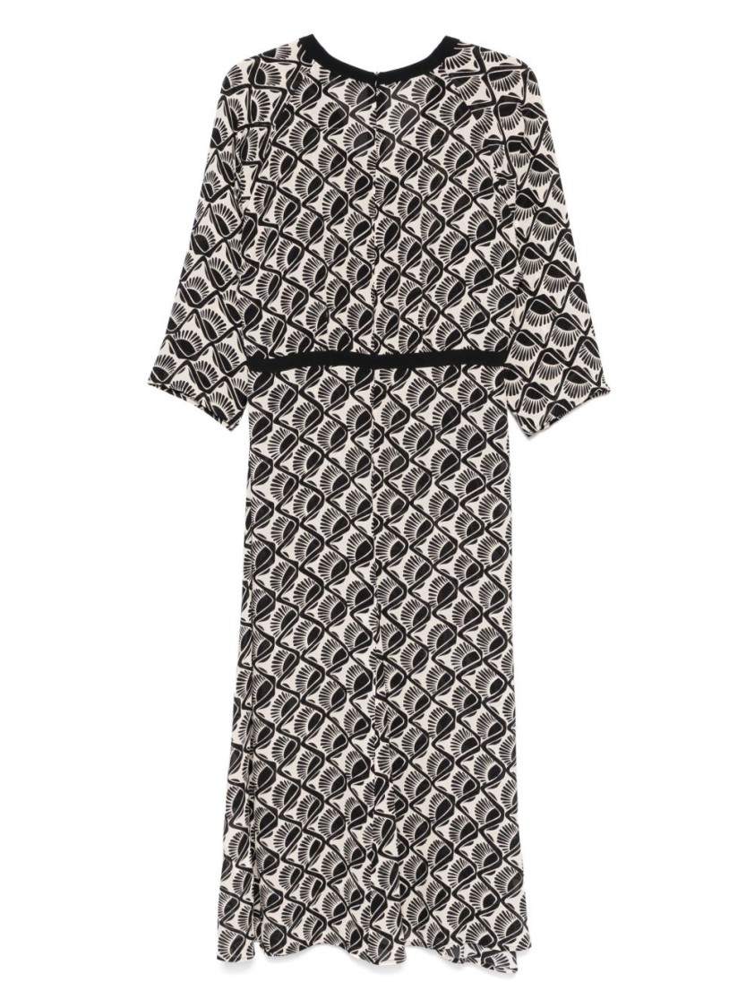 Seventy Sergio Tegon Flowing Black And Cream Maxi Dress