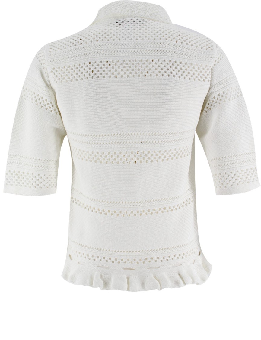 FABIANA FILIPPI FABIANA FILIPPI BUTTON-DETAIL KNIT SWEATER WITH RUFFLED HEM