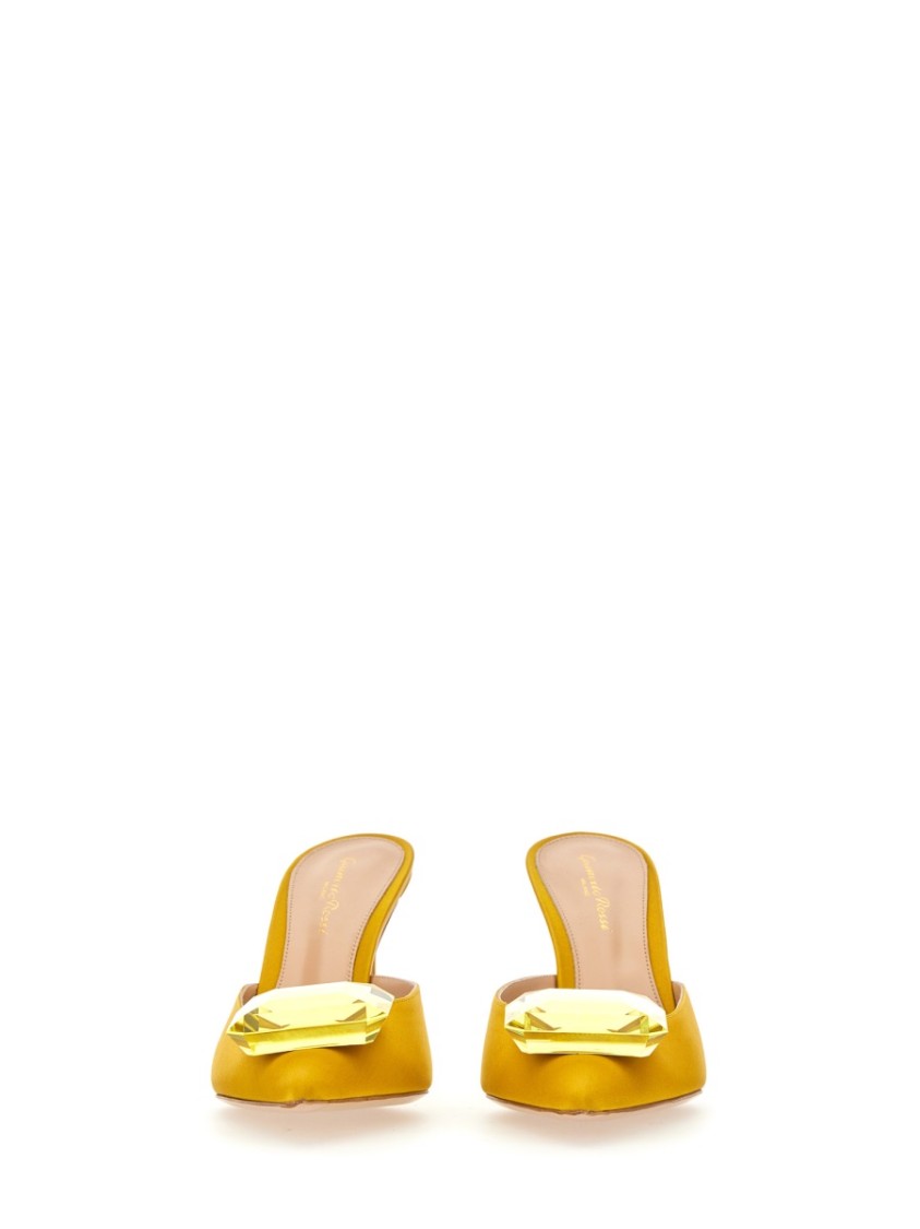 Gianvito Rossi Jaipur Mule With Jewel Embellishment In Yellow