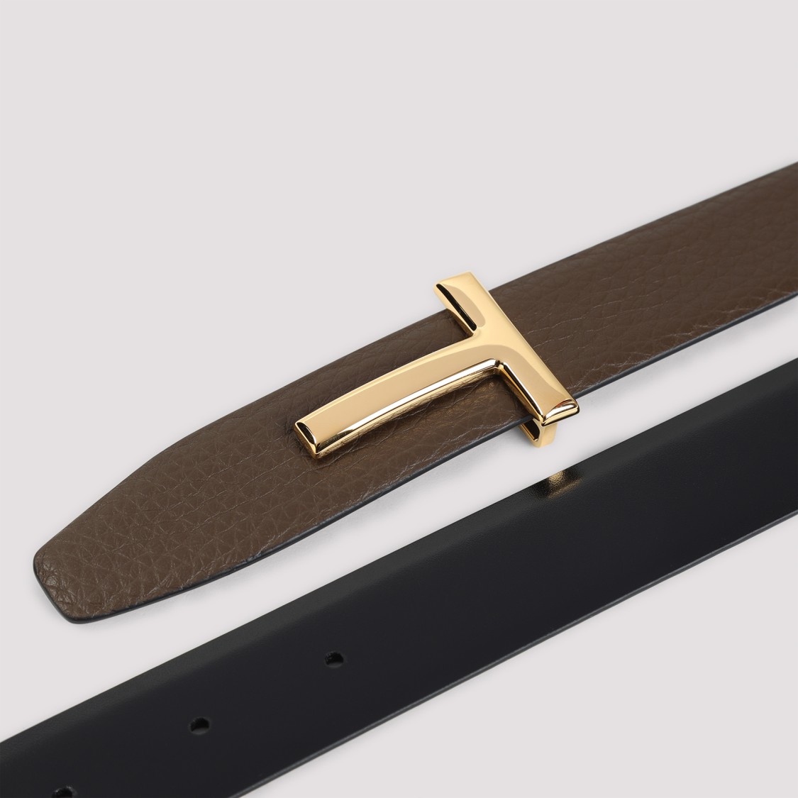 Tom Ford Reversible Belt With Logo Plaque In Green
