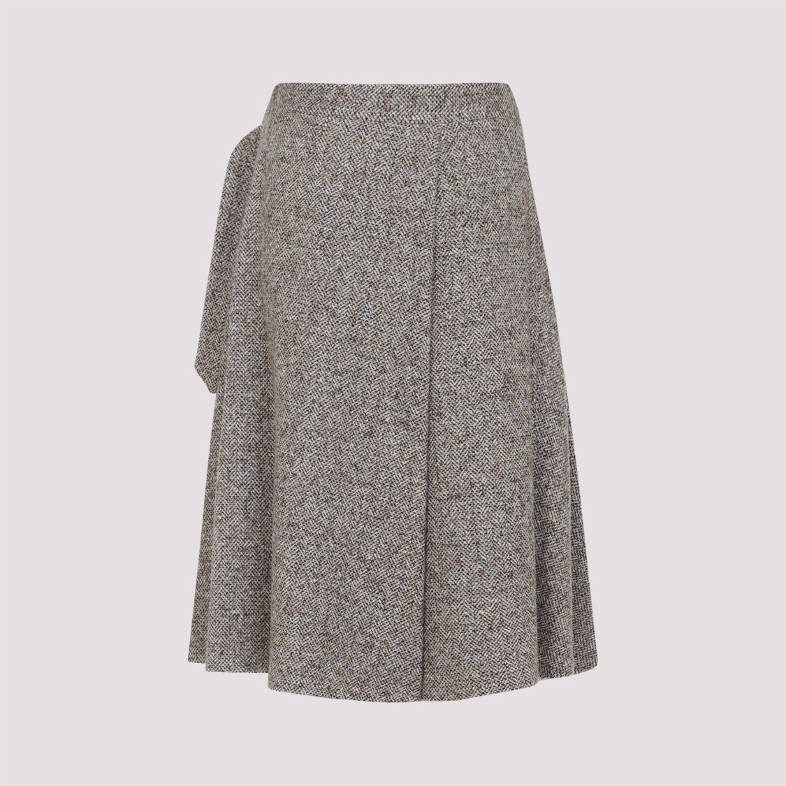 Brunello Cucinelli A-line Skirt With Structured Pleats In Animal Print
