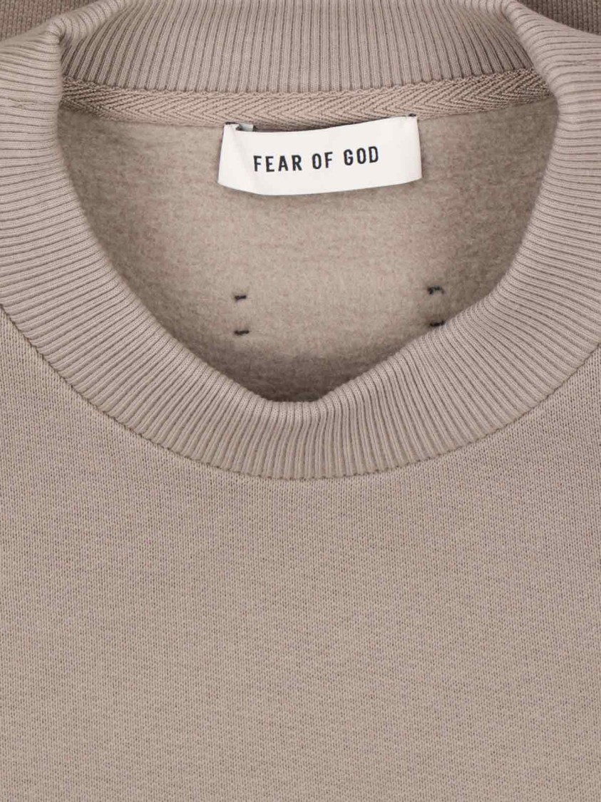 Shop Fear Of God Relaxed Fit Sweatshirt With Embossed Detail In Neutrals