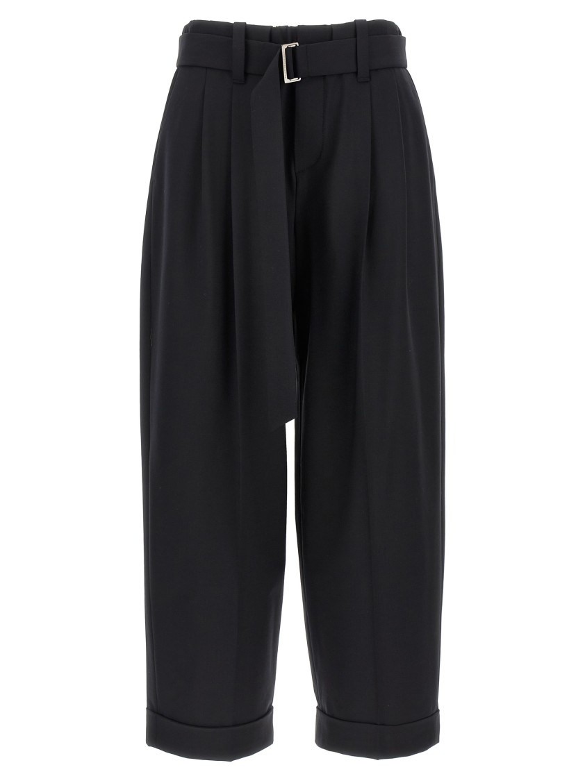 Brunello Cucinelli Pleated Belted Trousers In Black