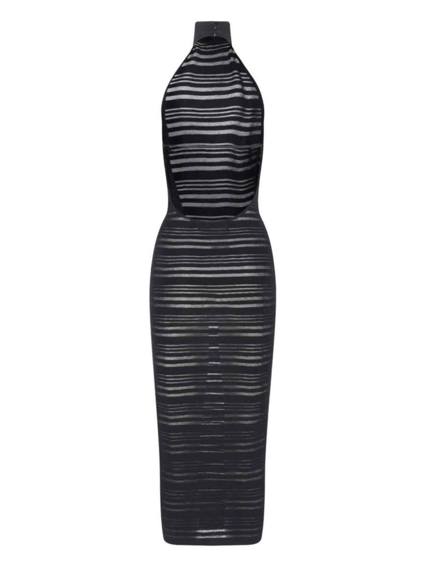 Andreädamo Andreâdamo Ribbed Knit Midi Dress – Black