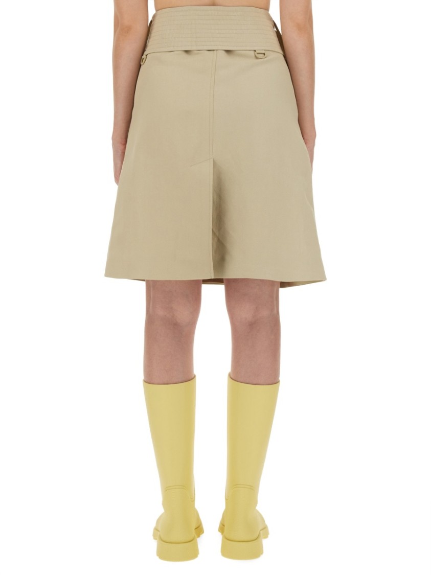 Burberry A-line Belted High-waisted Skirt In Neutrals
