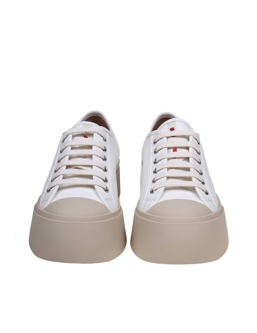 Marni Rubber Sole Sneakers Eyelet Detail In White