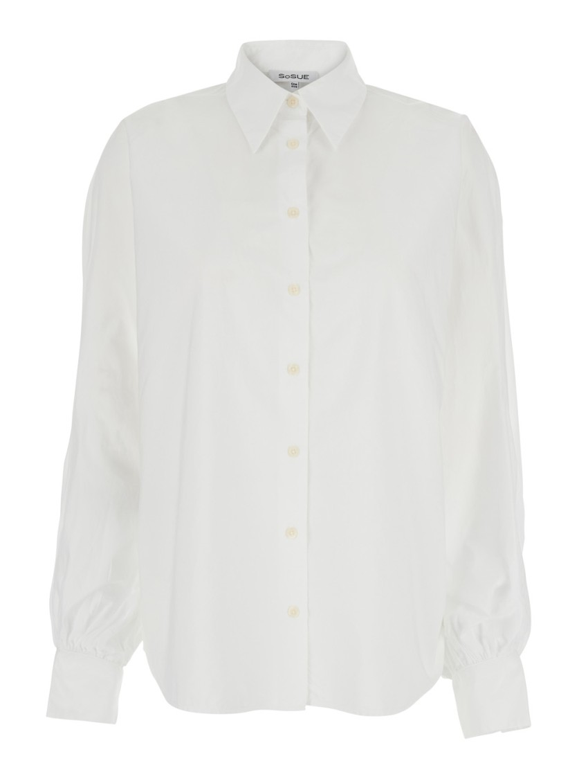 Shop Sosue Antonia' White Blouse With Classic Collar