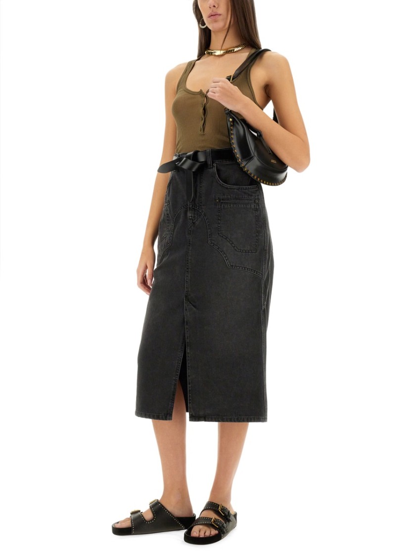 Shop Isabel Marant "britt" Skirt In Black