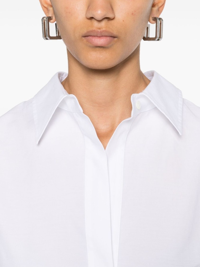 P.a.r.o.s.h Parosh White Midi Dress With Classic Collar In White