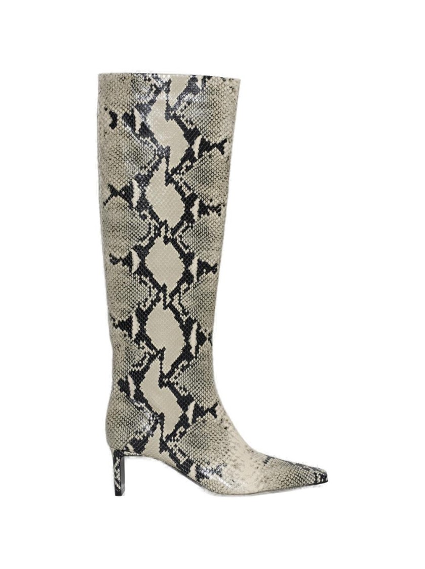 Khaite Ona Snake-print Leather Knee Boots