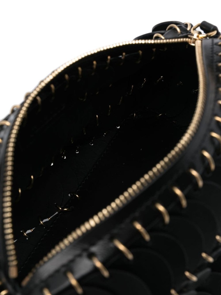 Rabanne Disco-inspired Black Calf Leather Shoulder Bag In Black