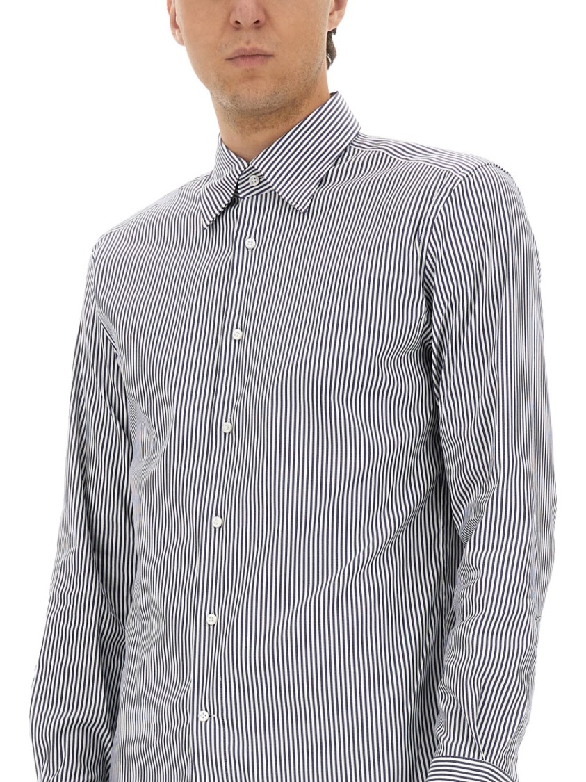 Hugo Boss Boss Camel Classic Striped Button-down Boss Shirt In Blue