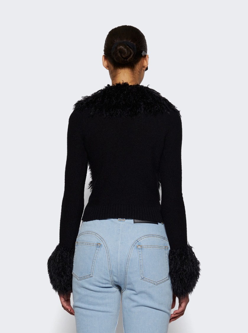 Marine Serre Wild Puffy Knit Cardigan Black