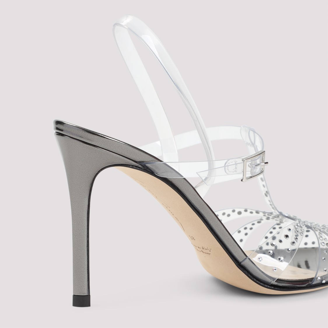 Shop Giorgio Armani Transparent High-heeled Sandals In White
