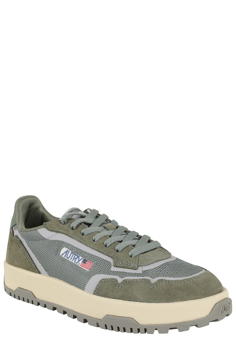 Autry Wildpace Nubuck And Rubber-trimmed Suede And Mesh Sneakers In Green