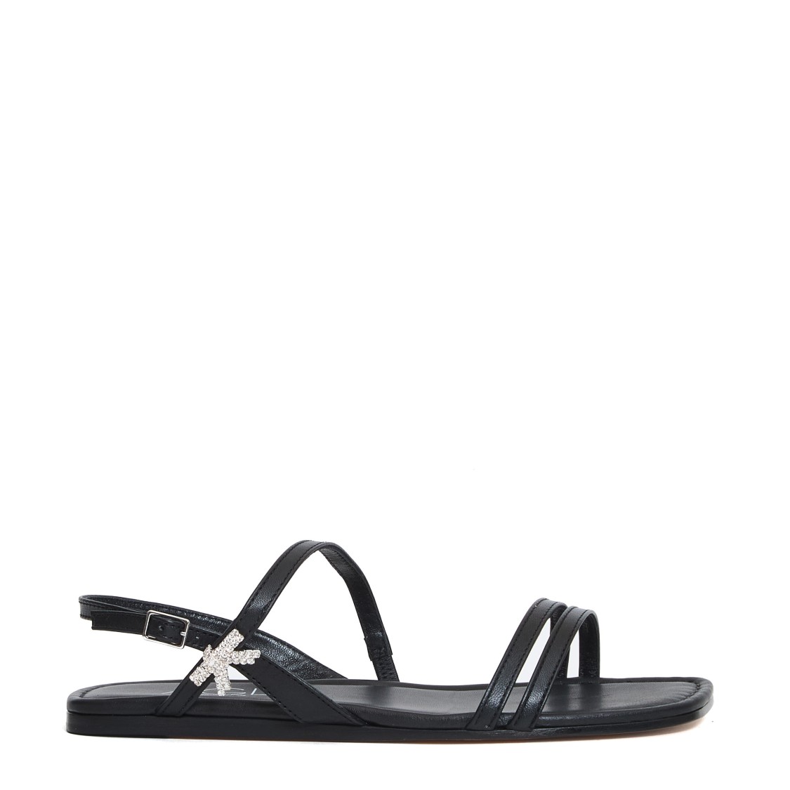 Agl Attilio Giusti Leombruni Agl Black Flat Sandals With Straps In Black