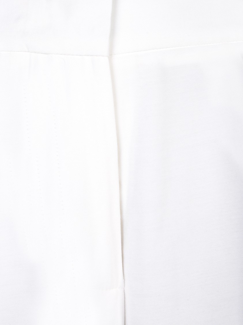 BLANCA VITA BLANCA VITA TAILORED WHITE TROUSERS WITH CLASSIC LAPELS 