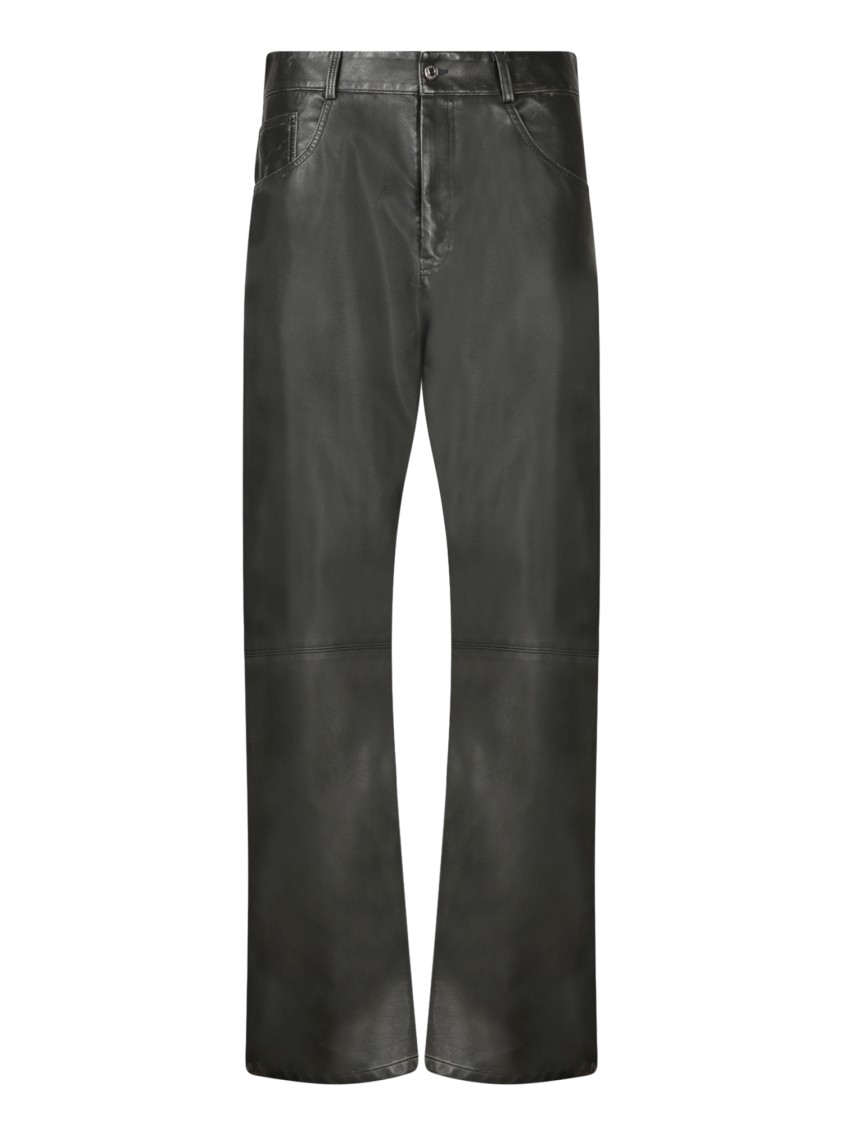 Msgm Tailored Black Trousers With Subtle Sheen In Black