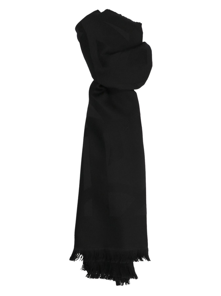 Saint Laurent 'monogram' Scarf In Black