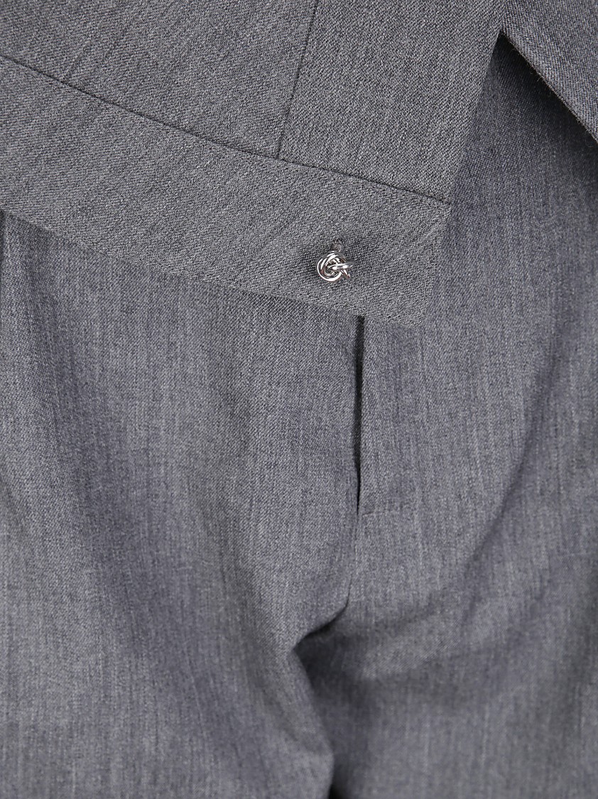 Jw Anderson J. W. Anderson Fold-over Design Grey Wool Trousers In Black