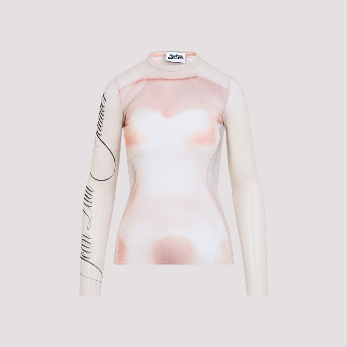 Shop Jean Paul Gaultier Pink Tulle Top In White