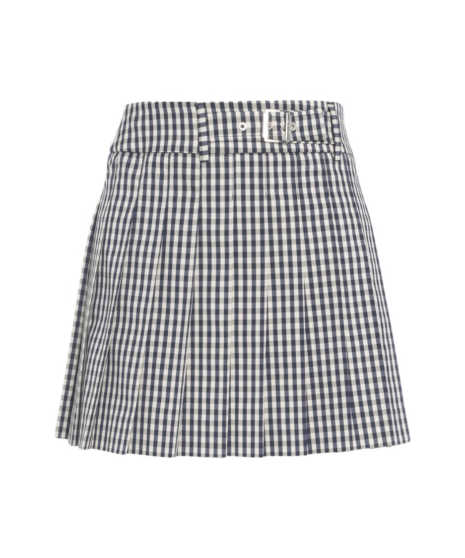 Liu •jo Liu Jo Check Pattern Pleated Miniskirt With Belt Loops