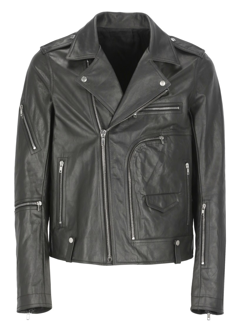 Rick Owens Bauhaus Stooges Leather Jacket In Grey
