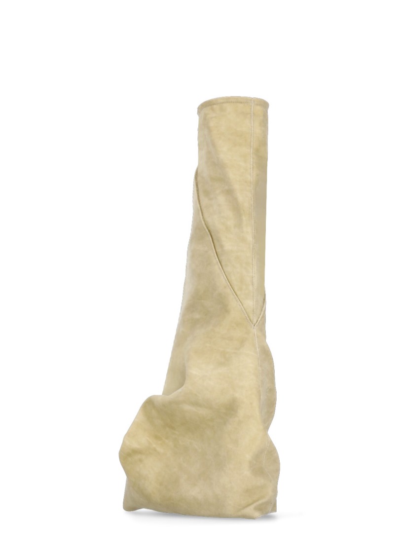 Rick Owens Drkshdw Drkshdw By Rick Owens Beige Beige Cotton Boots In Nude