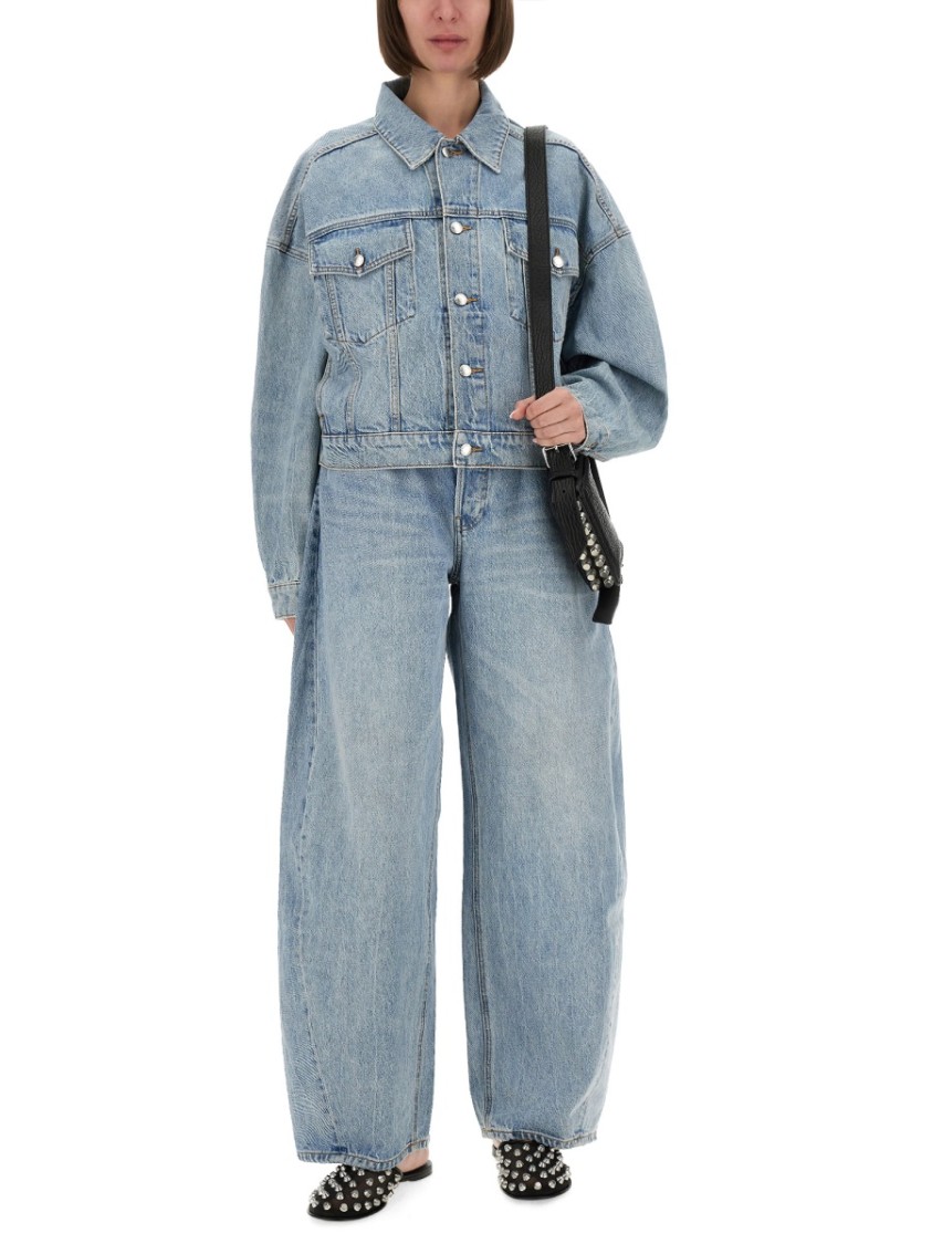Alexander Wang Oversized Rounded Jeans In Blue