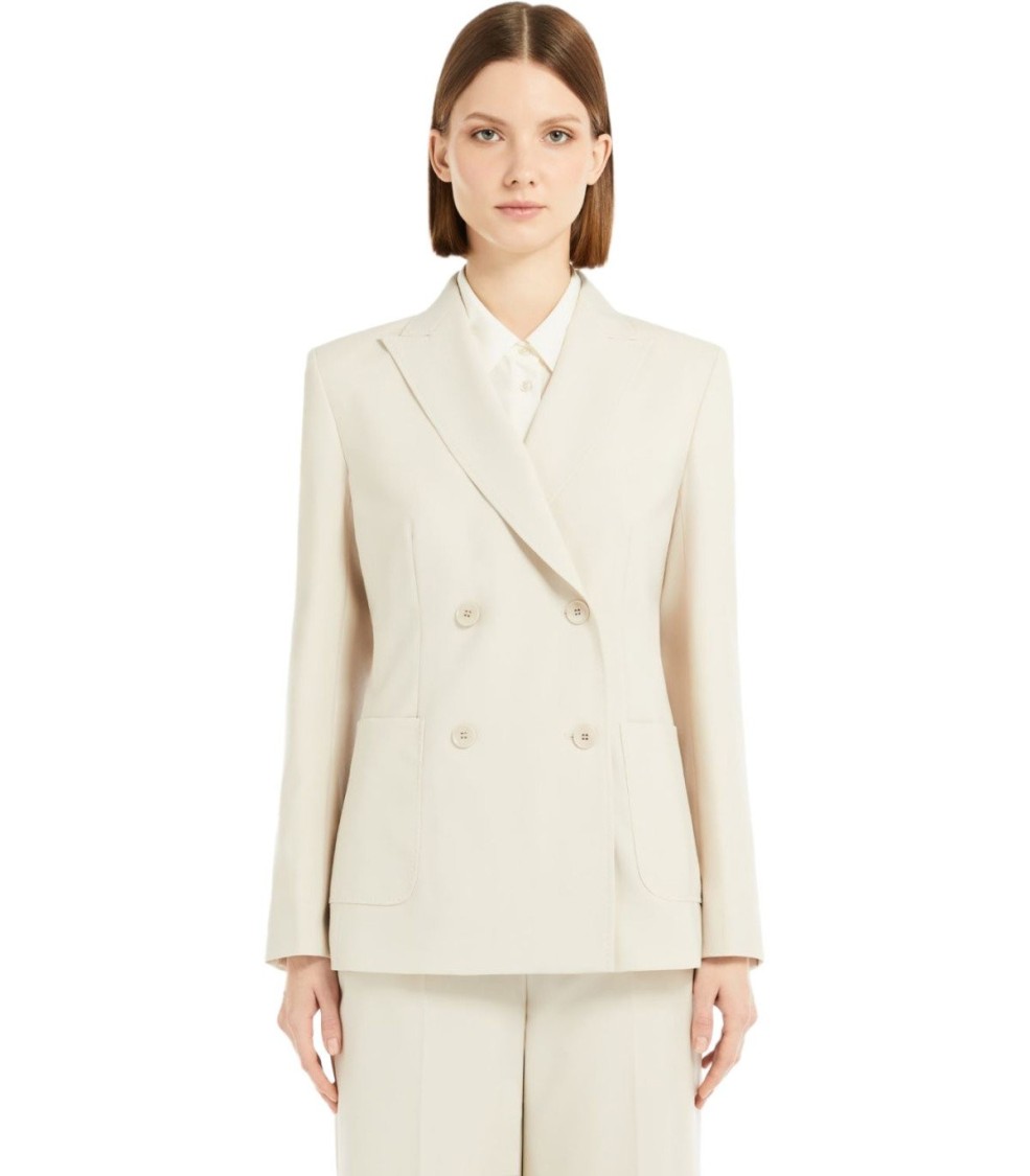 Max Mara Nervoso Sabbia Double-breasted Blazer In Neutrals