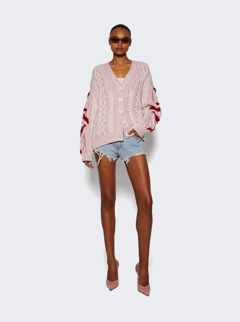 Shop Amina Muaddi Anok Lace Slingback Pump - Baby Pink
