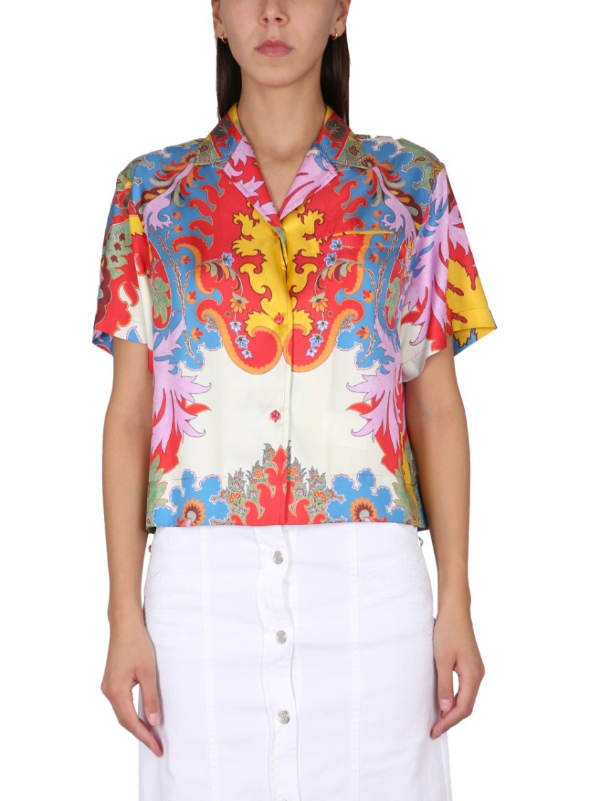 Etro Pattern Silk Shirt With Button Closure