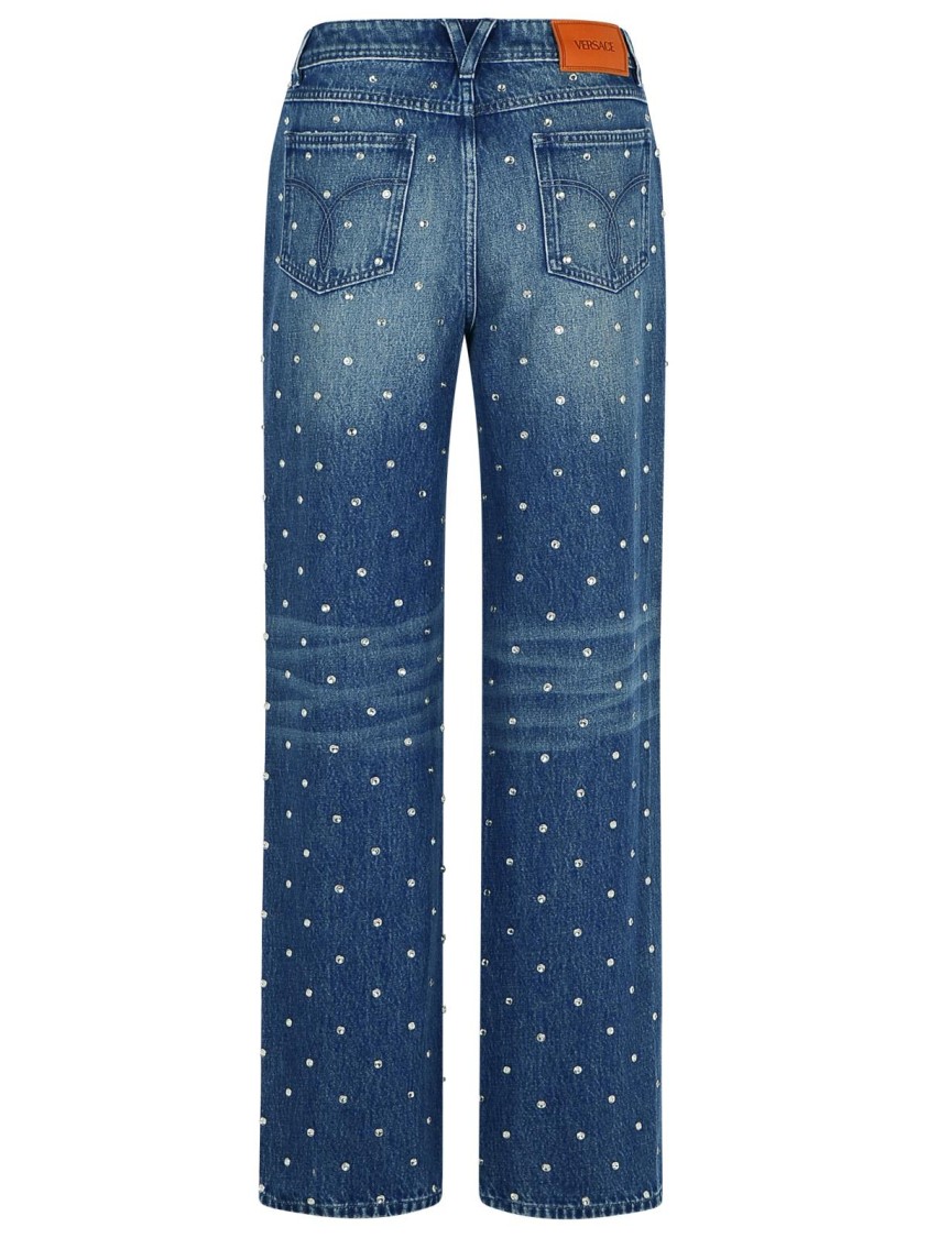 Versace Belt-loop Jeans In Blue
