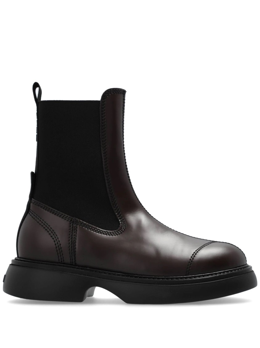 Ganni Everyday Mid Chelsea Boot In Brown