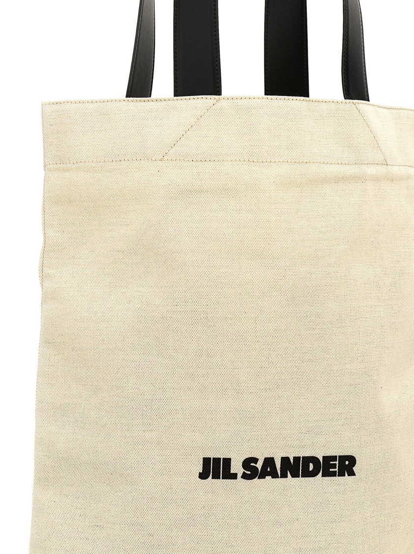 Jil Sander Flat Shopper Large Shopping Bag In Neutral