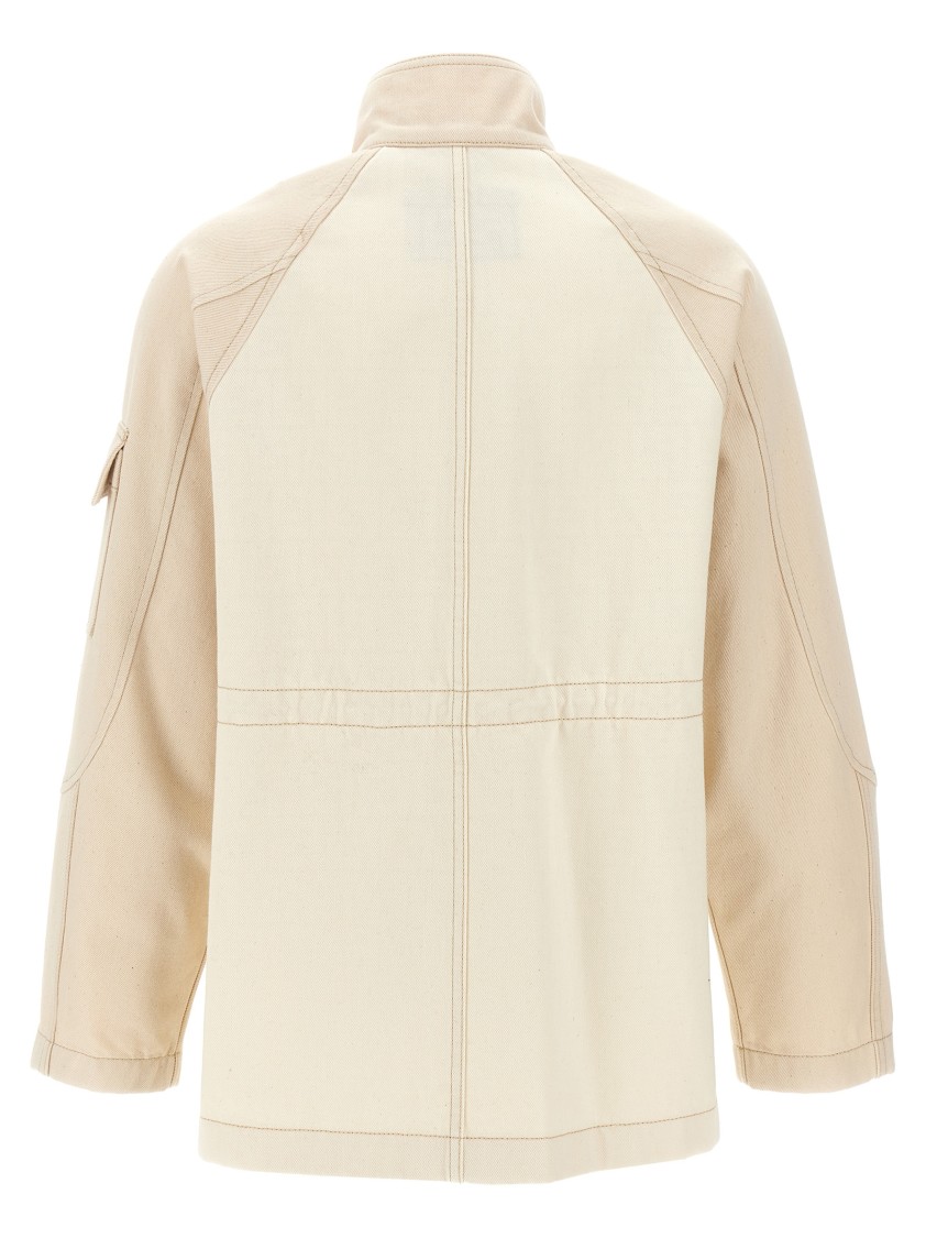Fendi Two-tone Cotton Denim Parka In Multi