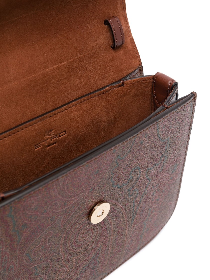 Etro Printed Canvas Essential S Crossbody Bag In Brown
