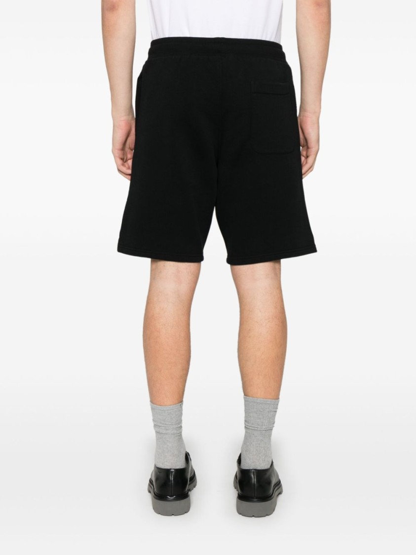 Shop Ami Alexandre Mattiussi Ami Black De Coeur-embroidered Shorts