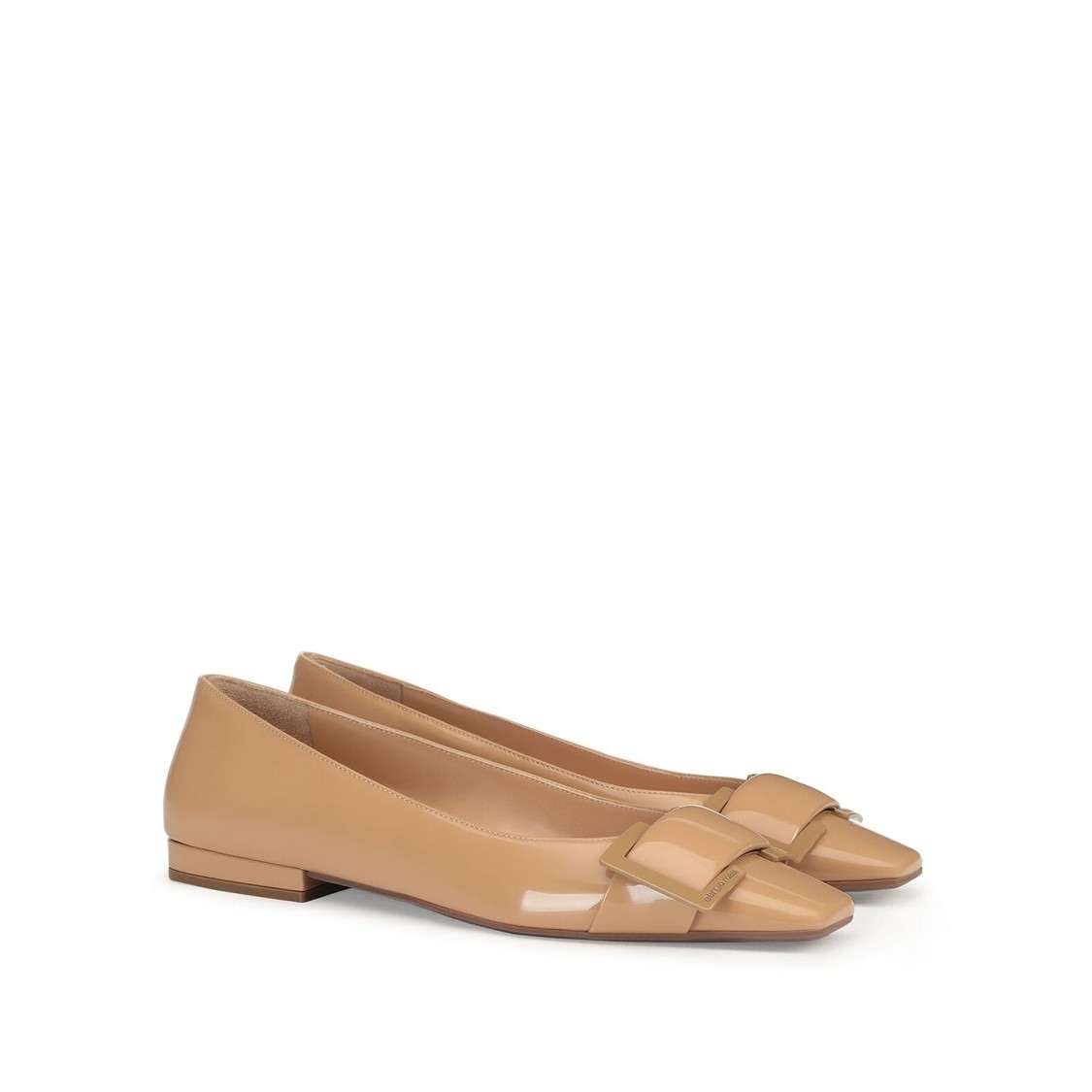 Sergio Rossi Leather Ballerina Flats In Brown