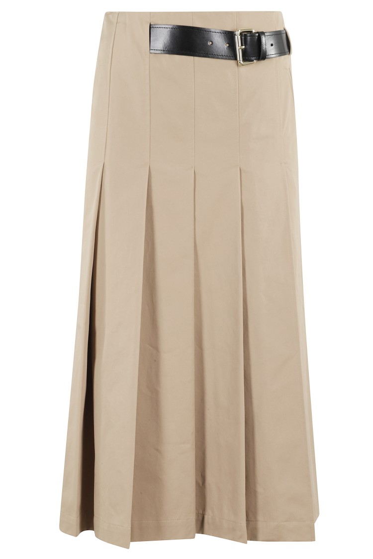 Shop Semicouture Semi Couture Mimi Khaki Skirt In Neutrals