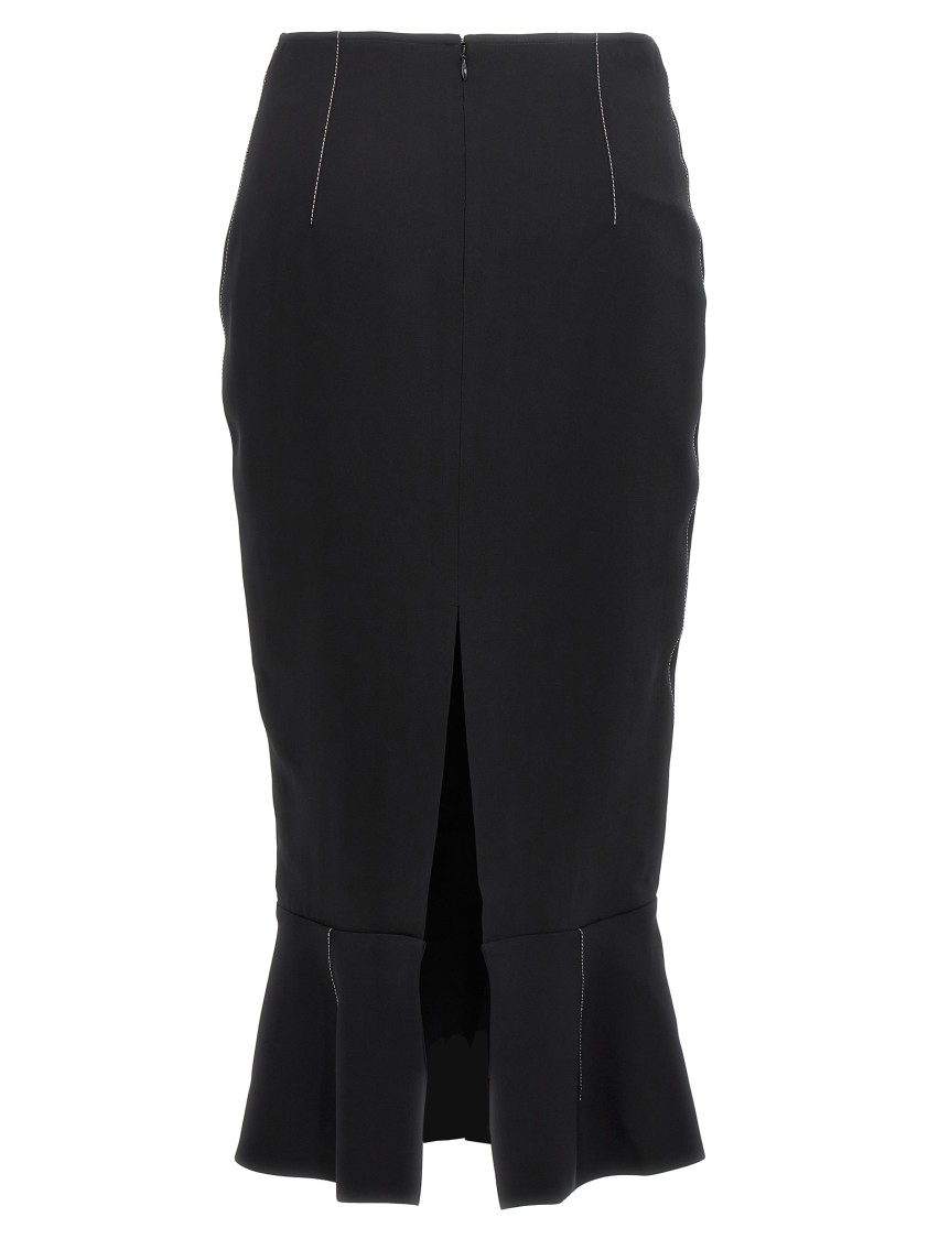 Marni Flounce Hem Midi Skirt With High Waist In Black