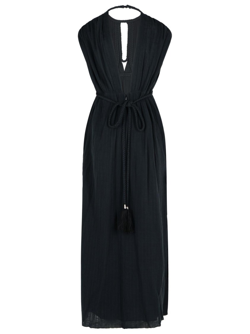 Shop Isabel Marant Joya' Black Cotton Dress